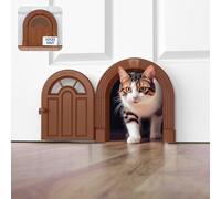 Cat Door for Interior Door - No-Flap Design for Cats Up to 20 lbs, Easy DIY Setup, Secured Installation in Minutes, No Training Needed