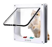Cat Door for Windows, Pet Doors and Sliding Door, Safety Pet Door with 4 Way Lock, Weatherproof Cat Flaps for Wooden Doors & Wall (Medium, 17 cm x 16 cm Flap) Two-Way Entry & Exit Cat Door Dog Flap-M