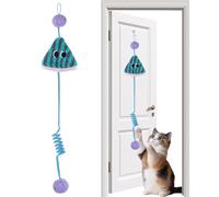 Cat Door Frame Toy - 22 Inches Spring Ball, Squeaky Paper Interactive Plush, Elastic Rope | Engaging Play Device Encouraging Physical Exercise Boredom Relief Mental Enrichment For Kittens Small Medium