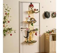 Cat Door Hanger, 4-Tier Vertical Cat Tree Over The Door Hanging Cats Shelves with Scratching Post Climber Pads Tease Ball, Indoor Cats Furniture Door-Mounted Tree 170cm