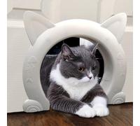Cat Door Interior Door No Flap Large Pet Door Secure Pet Proof Gate Latch for Cats Kittens Small Dogs up to 21 lbs,No Training Needed,Easy DIY Setup