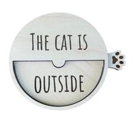 Cat Door Sign, Slideable In Out Reminder, Wooden Cat Door Decoration, Slideable Cat In Out Sign, Cat Outside Sign for Kids, Family, Home, Outdoor, Pet Door Indicator for House