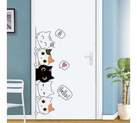 Cat Door Stickers Cartoon Stickers Cat Painted Animals Kids Bedroom Cartoon Bedroom Wall Stickers for Kids Room Decoration Home Decoration