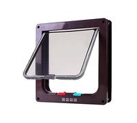 Cat Door Tunnel Dog Flap Internal External Window with Lockable Frame Material Smooth Surface between, Brown