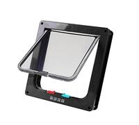 Cat Door Tunnel Dog Flap Internal External Window with Lockable Frame Material Smooth Surface between, Black
