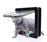 Cat Door with 4 Way Locking, Weatherproof Pet Door for Interior Exterior Doors, Magnetic Pet Door Cat Doors Flap for Cats & Small Dog,Suitable for Window & Wall,Easy Installation,Black,M