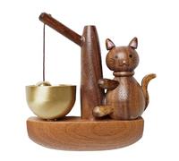 Cat Doorbell, Bells for Doorknob - Cute Wooden Fishing Cat Door Harp | Playful Fishing Cat Wind Chime Magnetic Attached Wooden Doorbell House Pendant Indoor and Outdoor