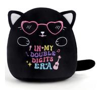 Cat Double Digits Stuffed Animals: 10-Inch Cute 10th Birthday Gifts for Girls Boys, Black Cat Plush Toys, In My Double Digits Era Plushies, 10 Years Old Party Decor for Kids