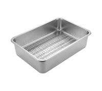 Cat, Double Layer Stainless Steel Hygienic Tray with, Easy Access, Simple Assembly, Easy to Carry, Tips, FilterTray60x40x12cm