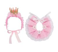 Cat DressCat Princess Costume Lace Cat Birthday Outfit Includes Bandana & Crown Adjustable Skin-Friendly Multi-Purpose Costume for Small Dog Outfit Costumes for Cats