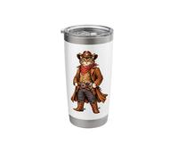 Cat Dressed As A Cowboy Funny Cat Stainless Steel Insulated Tumbler
