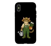 Cat Dressed As A Gardener Funny Cats Lover Gardening Case for iPhone X/XS
