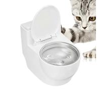 Cat Drinker | Elevated Anti-Spill Dispenser in the Shape of a New Toilet, for Pets Stainless Steel with Non-Slip Base, for Small Pets Dogs Puppies Home Indoor Bathroom
