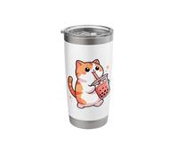 Cat Drinking Bubble Tea Boba Tea Lover Kawaii Anime Milk Tea Stainless Steel Insulated Tumbler