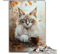 Cat Drinking Coffee Adult Jigsaws 2000 Pieces Difficult, Challenging Game And Family Play Educational Game for Birthday, Chrismas (70x100cm)