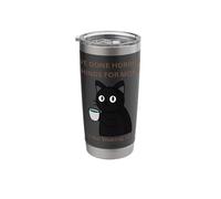 Cat Drinking Coffee I've Done Horrible Things for Money Stainless Steel Insulated Tumbler