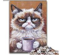 Cat Drinking Coffee JigsawPuzzle 2000 Pieces for Teenagers, Suitable for Ages 14 And Up Family Fun It Is Ideal As A Gift for The Whole Family (70x100cm)