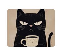 Cat Drinking Coffee Mouse Pad 11x9 Inch, Ultra-Smooth Rectangle Mouse pad with Non-Slip Rubber Base for Computers Laptop, Color151
