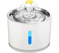 Cat Drinking Water Fountain, 2.5L Electric Pet Flower Water Dispenser with LED Light Switch & Water Level Window, Quite and Attract Pets To Drink More Water, for Cats and Dogs