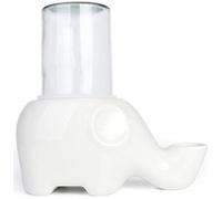 Cat Drinking Water Fountain Ceramic Pet Mate Water Dispensers Fountain Cat Bowl Elephant Shape Anti-flip Cats Kittens Dogs (Color : White)