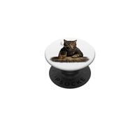 Cat Drinking Whiskey Vintage Bad Attitude Men Liquor Lover PopSockets Adhesive PopGrip