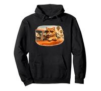 Cat Driving A Car Smoking A Cigarette 1970s Vintage Pullover Hoodie