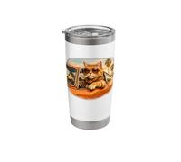 Cat Driving A Car Smoking A Cigarette 1970s Vintage Stainless Steel Insulated Tumbler