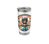 Cat Driving A Moped in Thailand Stainless Steel Insulated Tumbler