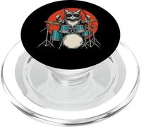 Cat Drummer Cute Kitten Drum Set Drums Lover PopSockets PopGrip for MagSafe