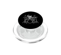 Cat Drummer Rock Star Drumsticks Concert Drums Music Lover PopSockets PopGrip for MagSafe