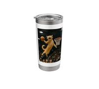 Cat Dunking Basketball Mid-Air Stainless Steel Insulated Tumbler