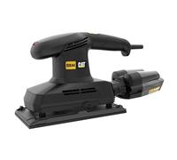 CAT DX44 Finishing Sander 350W 113x230mm | 6000-11000 RPM Variable Speed | Cyclone Dust Box | 2.4mm Orbit | Aluminium Base | Hook & Loop Clamp | Sanding Paper Included