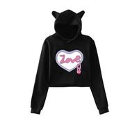 Cat Ear Crop Hoodie Takopi’s Original Sin Kawaii Sweatshirt Girls Fashion Casual Y2k Harajuku Clothing Takopii No Genzai Women Hoodie-Black||s