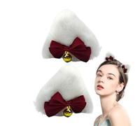 Cat Ear Cute Barrettes - Hair Barrettes Plush Hair Clip - Cat Ears Cute Hair Clips, Animal Hair Pins with Bow & Bell, Cosplay Costume Accessories