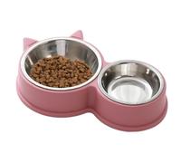 Cat Ear Design, Feeding Dish Kitten, Puppy Non Skid Stainless Bowl Serving Kibble Snacks Drink, Heavy Gauge Pet Container Stable Bottom Home Mealtime Accessory Made to Last