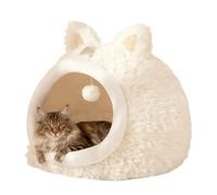 Cat Ear Design Pet Bed, Pet Tent Cave, Removable Cushion Plush Half-Enclosed Warm House for Cats Small Dogs Sleeping