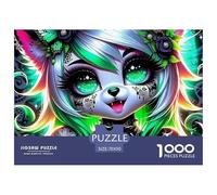 Cat Ear Gothic 1000 Piece Jigsaw Puzzle For Adults Challenging Game Stress Relief Puzzle Exercise The Memory of The Brain for Adults And Kids, Age 12 Years Up 70x50cm/1000pcs