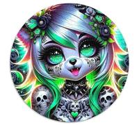 Cat Ear Gothic 1000 Piece Jigsaw Puzzle For Adults Educational Games Stress Relief Puzzle Cultivate The Spirit of Teamwork for Adults And Kids, Age 12 Years Up 1000pcs (67.5x67.5cm)