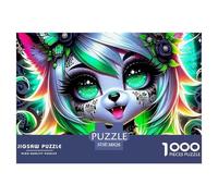 Cat Ear Gothic 1000 Piece Jigsaw Puzzle For Adults Family Challenge Toys Stress Relief Puzzle Exercise The Memory of The Brain for Adults And Kids, Age 12 Years Up 38x26cm/1000pcs