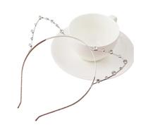 Cat Ear Headband Diamond-studded Alloy New Rabbit Ears Korean Version of The Small Fresh Hair Band Cute Hair Accessories(Silver)