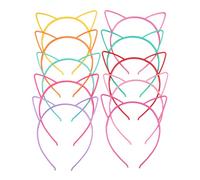 Cat Ear Headband, Hair Band with Cat Ears, 10 Colours, Plastic, Cat Ears, Hair Band, Cat Bow Hairbands, Constitutional Party Headwear for Women and Girls
