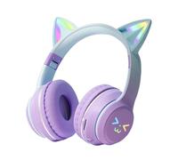Cat Ear Headphones - Wireless Cat Ear Headset | Kids Game Headphones | Gradient Color, 10H Battery, LED Light, With Microphone, 5.1, Over-Ear For Phone Music