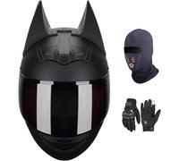 Cat Ear Helmet Full Face Motorcycle Helmet ECE 22.06 Certified, Personality Cool Flip Up Motorcycle Helmets for Road Riding Street Racing Helmet - Unisex 7,L/(57~59cm)