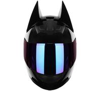 Cat Ear Helmet Full Face Motorcycle Helmet ECE 22.06 Certified, Personality Cool Flip Up Motorcycle Helmets for Road Riding Street Racing Helmet - Unisex B3,XL/(60~62cm)