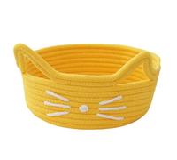 Cat Ear Storage Basket, Cat Basket, Woven Cotton Rope Toy Basket, Animal Laundry Basket, Small Woven Basket, Round Cat Toy Organizer, Cat Toy Storage Basket, Cotton Rope Basket for Cats
