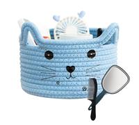 Cat Ear Weaving Basket - Jute Storage Kitty Kitty Ears Details, Cotton Rope Organizer | Multiple Use Small Laundry Container Module, acces