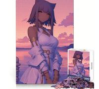 Cat-Eared Anime Girl at Sunset for Adults 1000 Piece Puzzle Mind Wellness Leisure Pleasure Sharp Edges Unique Xmas Gift size 38x52cm