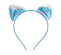 Cat EarHeadband,Cute Cat Ears Sequin Headbands,Glitter Kitty Ears Headband Lovely Hair Accessories for Girls Daily Wear or Party Decorations (Blue) Y5LSMEFG-blue