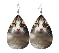 cat earring woman earings leather eardrop eardrop dangle earrings double sided lightweight ear accessories jewelry birthday gift