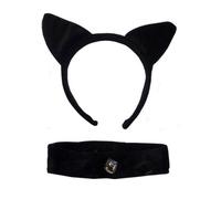 Cat Ears & Collar Black Velvet: Gothic Fancy Dress Halloween Fantasy Games